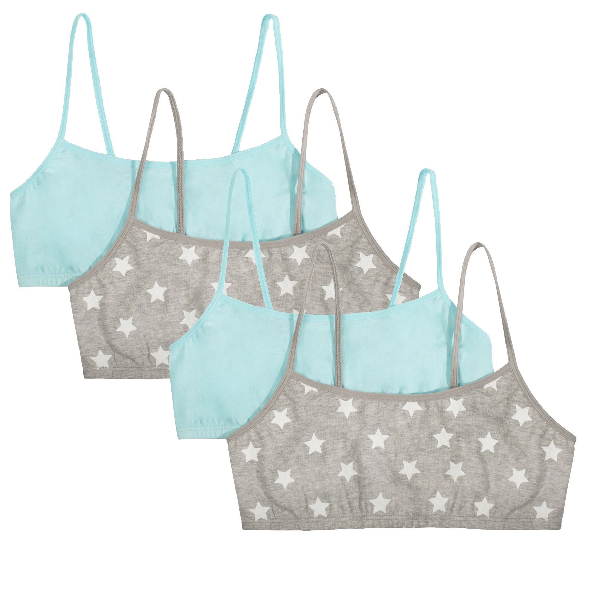 Fruit of the Loom Pull Over Girls Cotton Training Bralette Bra 4-Pack, Sizes 28-38
